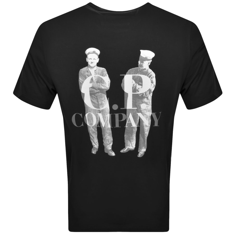 Tシャツ・カットソー C.P. COMPANY Logo Print Cotton T-Shirt Black CP Company Logo T Shirt Black | Mainline Menswear United States